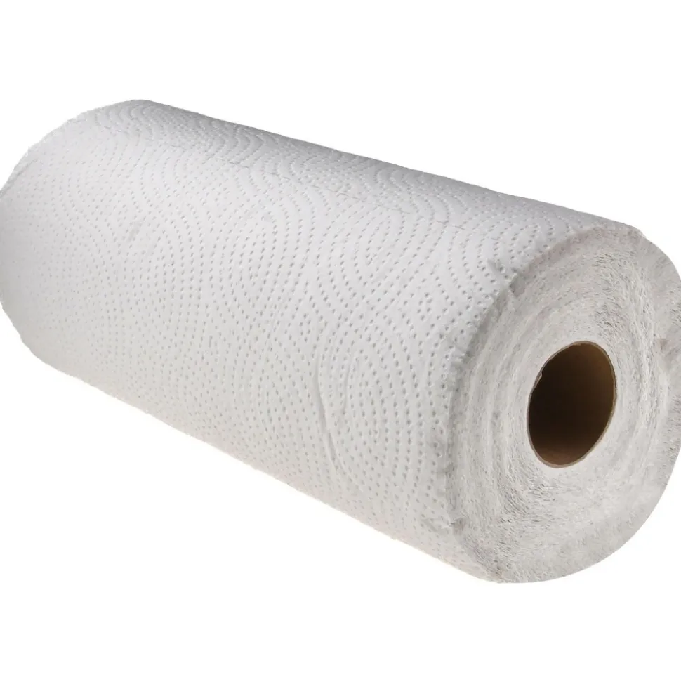 Paper Towels: Perforated Roll, 30 Rolls per Case, Roll, 2 Ply, White, Recycled Fiber