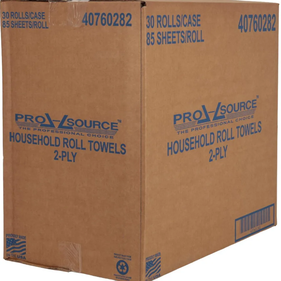 Paper Towels: Perforated Roll, 30 Rolls per Case, Roll, 2 Ply, White, Recycled Fiber