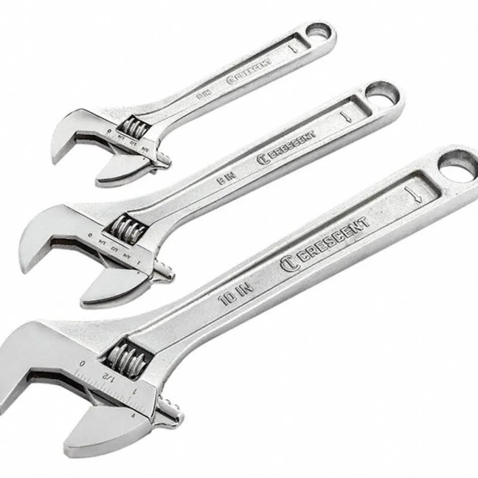 3 Pc 6", 8" & 10" Adjustable Wrench Set