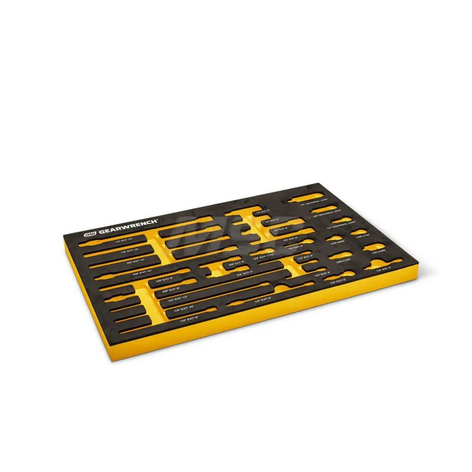 29 Pc, 1/4", 3/8" & 1/2" Drive, Master Chrome Drive, Tool Accessories Set with Foam Storage Tray