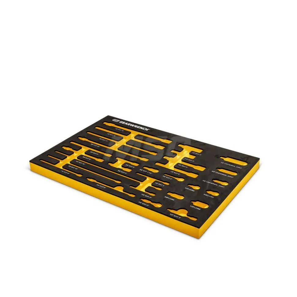29 Pc, 1/4", 3/8" & 1/2" Drive, Master Chrome Drive, Tool Accessories Set with Foam Storage Tray