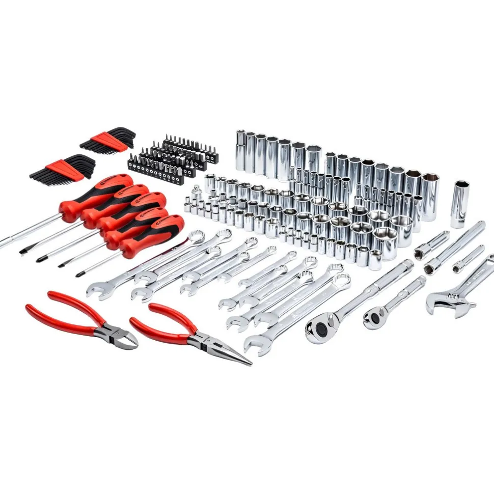 180 Pc, 1/4" & 3/8" Drive, 6-Point, SAE & Metric Professional Tool Set