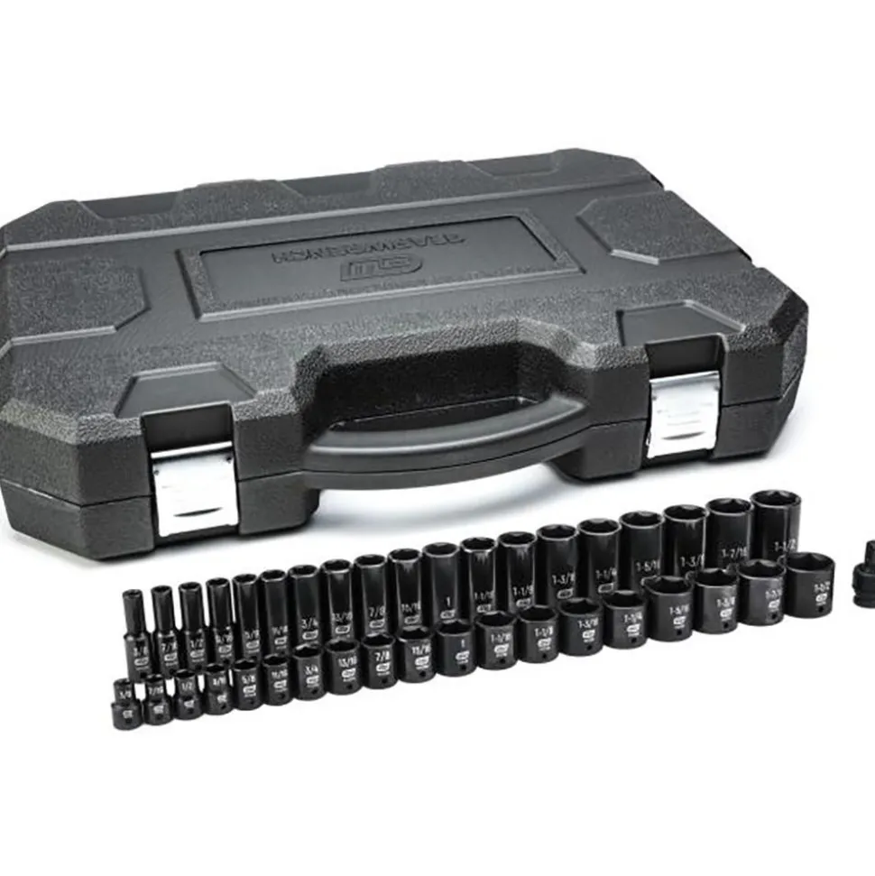 39 Pc. 1/2" Drive 6 Point Standard & Deep Impact SAE Socket Set