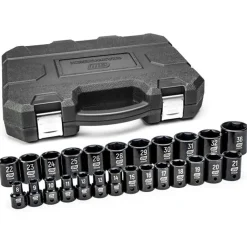 25 Pc. 1/2" Drive 6 Point Standard Impact Metric Socket Set