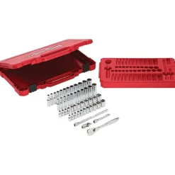 50 Pc. 1/4" Drive SAE & Metric Ratchet & Socket Set