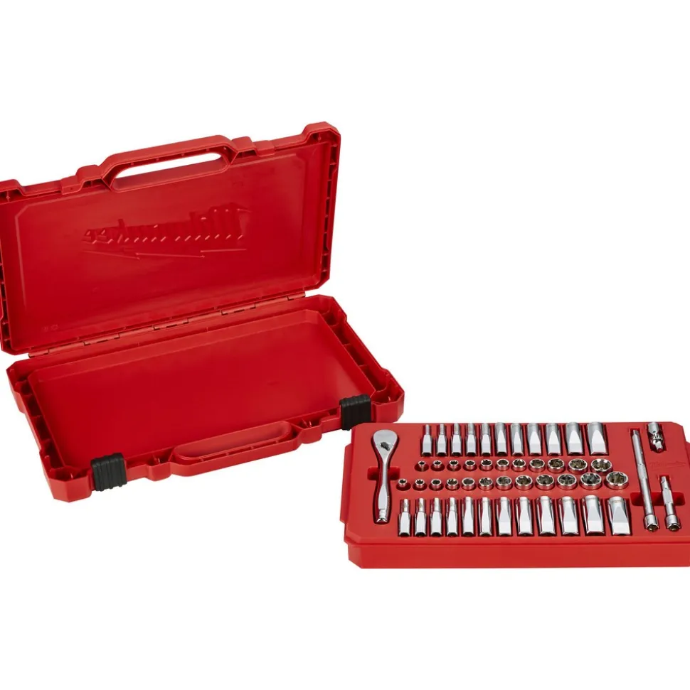 50 Pc. 1/4" Drive SAE & Metric Ratchet & Socket Set