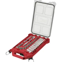 28 Pc. 3/8” Drive SAE Ratchet & Socket Set with PACKOUT™ Low-Profile Compact Organizer