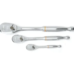 3 Pc. 1/4", 3/8" & 1/2" Drive 90-Tooth Teardrop Ratchet Set