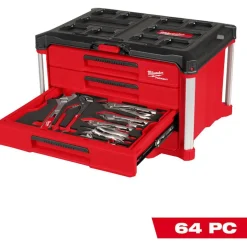 64 Pc. Hand Tool Set with PACKOUTâ„¢ 4-Drawer Tool Box