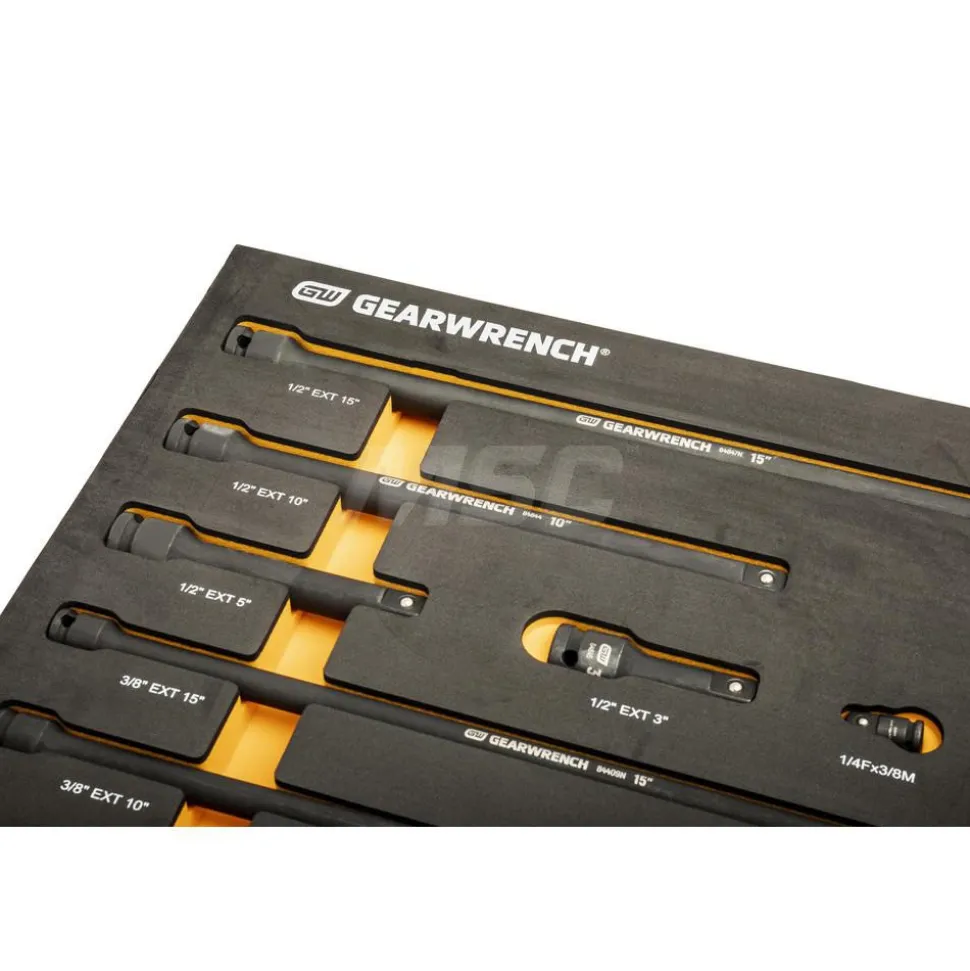 17 Pc, 1/4", 3/8" & 1/2" Impact Drive Tool Accessories Set with Foam Storage Tray