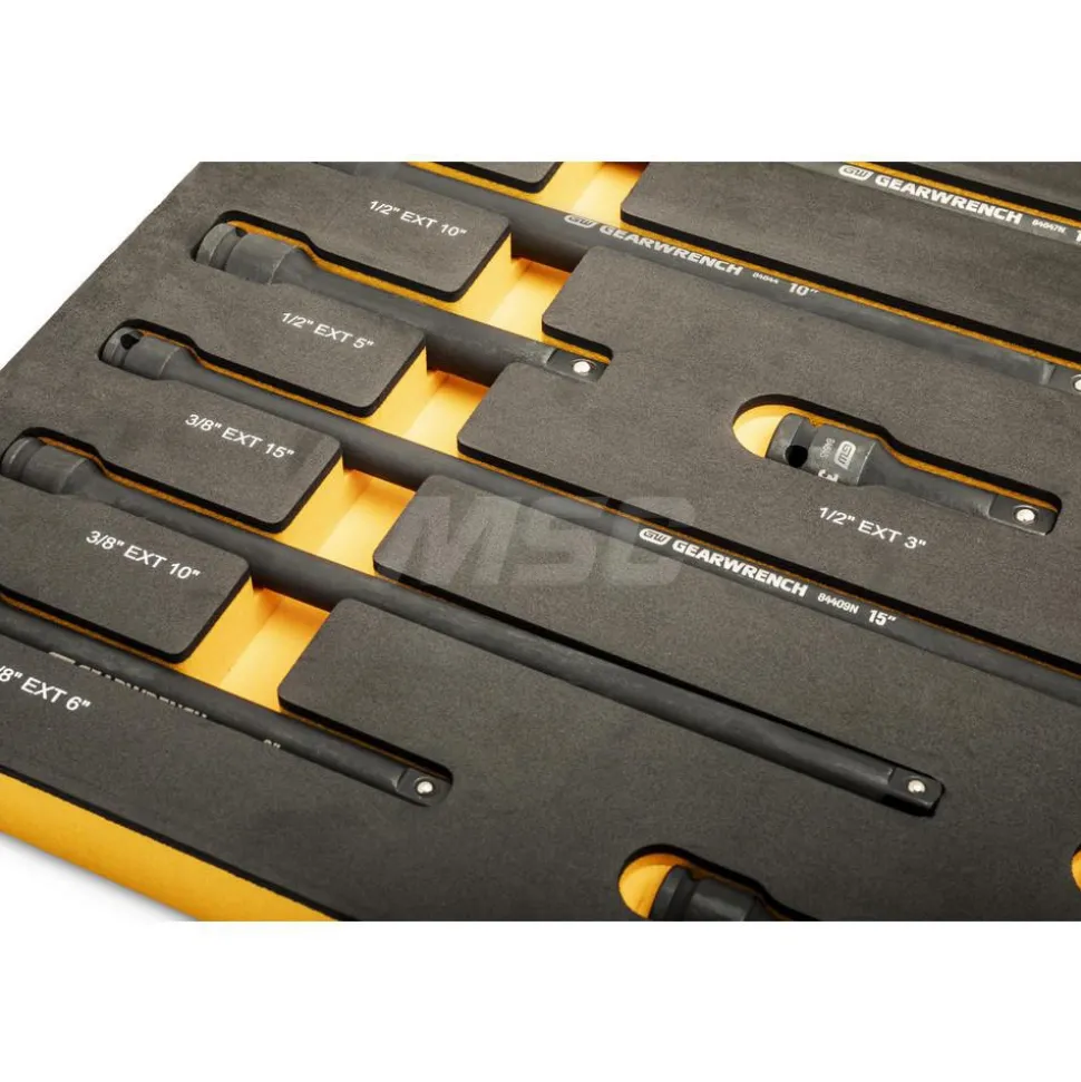 17 Pc, 1/4", 3/8" & 1/2" Impact Drive Tool Accessories Set with Foam Storage Tray