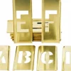 45PC 4"INTERLOCK BRASS GOTHIC STYLE STENCIL SET