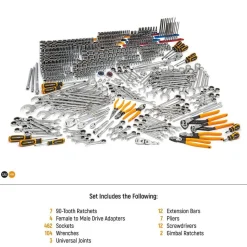 613 Pc, Master Mechanics Hand Tool Set
