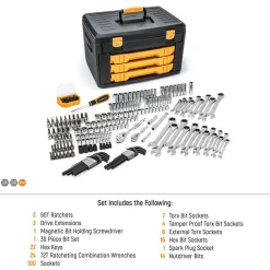 232 Pc, Mechanics Tool Set in 3 Drawer Storage Box