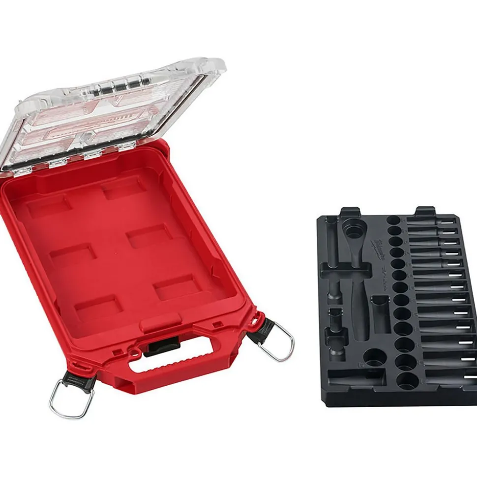 32 Pc. 3/8" Metric Ratchet and Socket Set with PACKOUT™ Low-Profile Compact Organizer