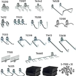 26 Pc Pegboard Hook Set, Steel & Plastic