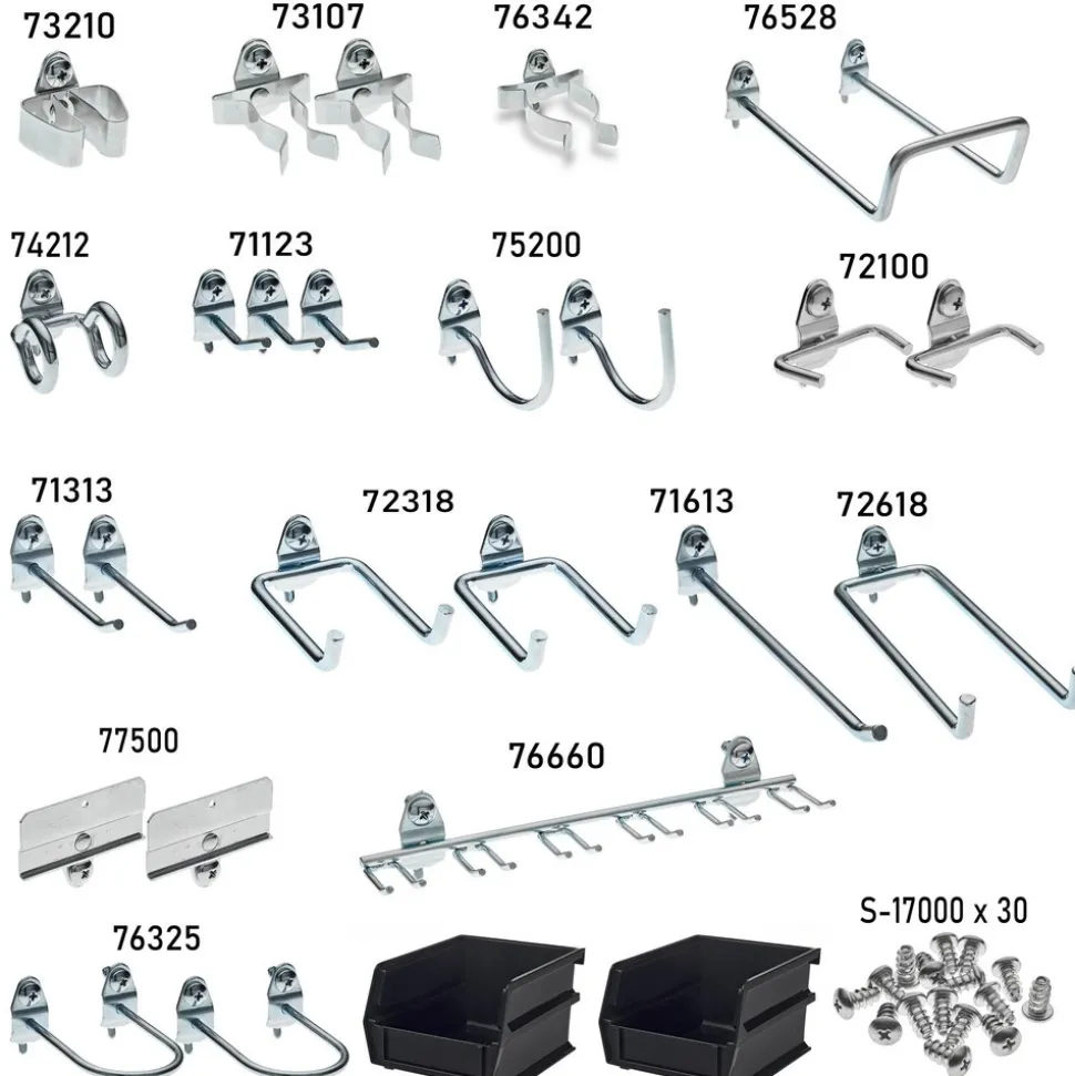 26 Pc Pegboard Hook Set, Steel & Plastic
