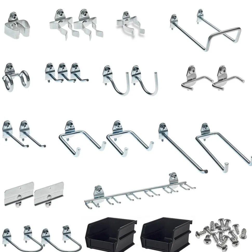 26 Pc Pegboard Hook Set, Steel & Plastic