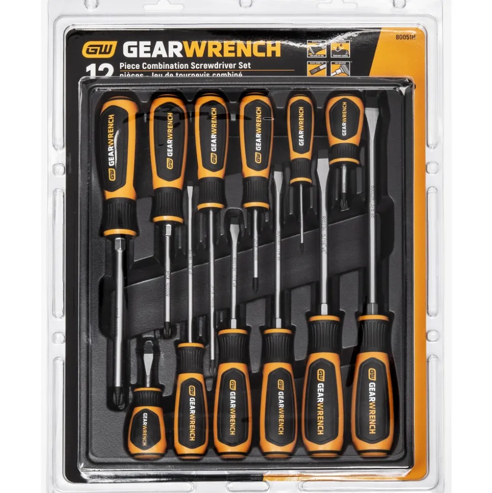12 Pc. Phillips®/Slotted Dual Material Screwdriver Set