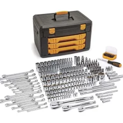 243 Pc, 6-Point, Mechanics Tool Set in 3 Drawer Storage Box