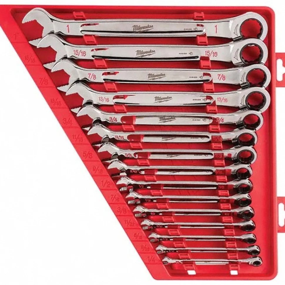 15 Pc SAE Ratcheting Combination Wrench Set