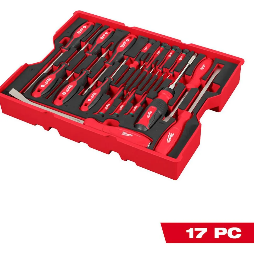 17 Pc. Screwdriver & Pry Bar Set with Tray for PACKOUT™ Drawers