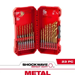 23 Pc. SHOCKWAVE™ Impact Duty RED HELIX™ Titanium Drill Bit Set