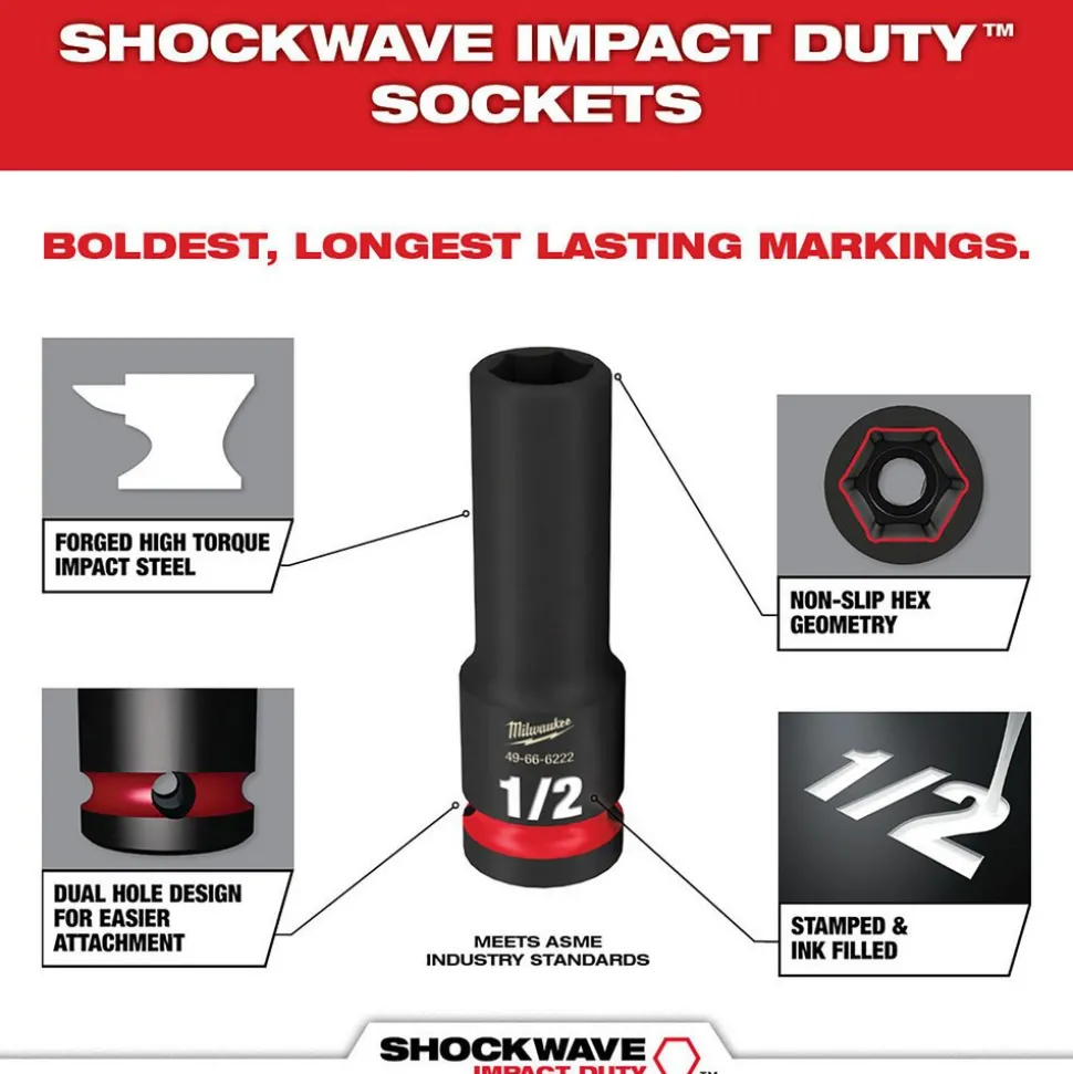 31 Pc. SHOCKWAVE™ Impact Duty Socket 1/2” Drive Set with PACKOUT™