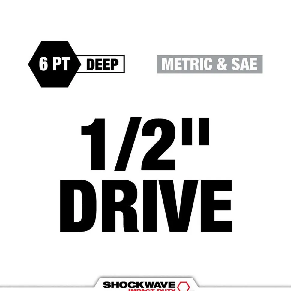 31 Pc. SHOCKWAVE™ Impact Duty Socket 1/2” Drive Set with PACKOUT™