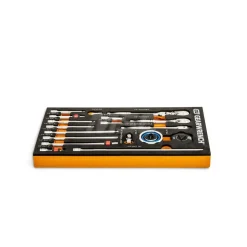 18 Pc, 1/4" 90-Tooth, Ratchet & Drive Tool Set with Foam Storage Tray