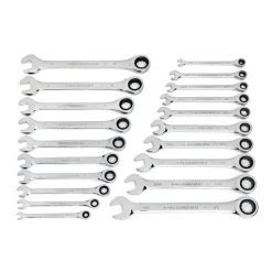 20 Pc 72-Tooth SAE & Metric Ratcheting Combination Wrench Set