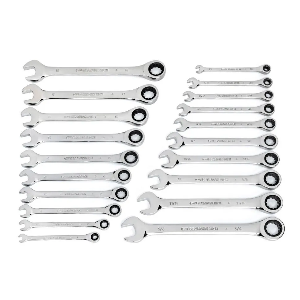 20 Pc 72-Tooth SAE & Metric Ratcheting Combination Wrench Set