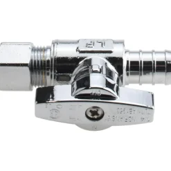 PEX 1/2 Inlet, 125 Max psi, Chrome Finish, Brass Water Supply Stop Valve