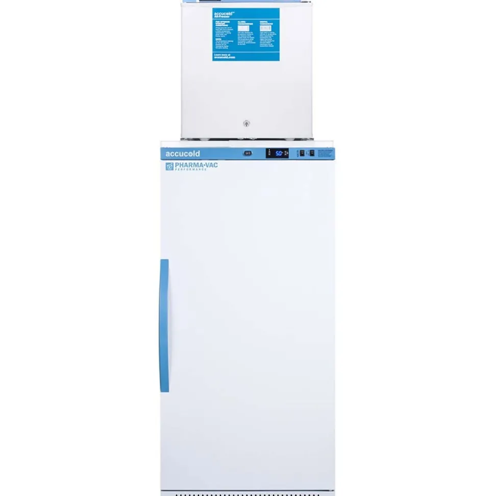 Pharmacy, Medical-Laboratory Combination Refrigerator/Freezer: 9 cu ft Capacity, -20 to 8 ° C, 23-3/8" OAW, 24-3/8" OAD, 73-1/2" OAH