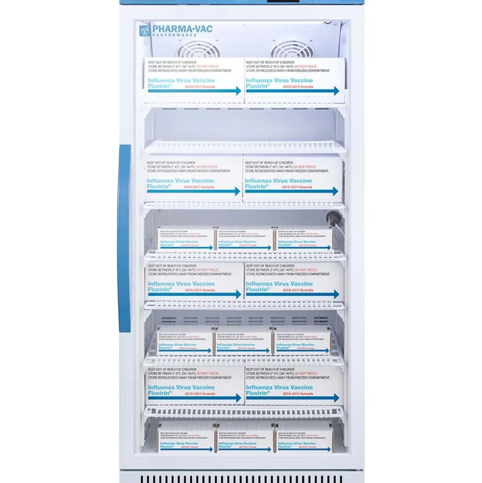 Pharmacy Medical-Laboratory Refrigerator: 8 cu ft Capacity, 2 to 8 ° C, 23-3/8" OAW, 24-3/8" OAD, 50" OAH