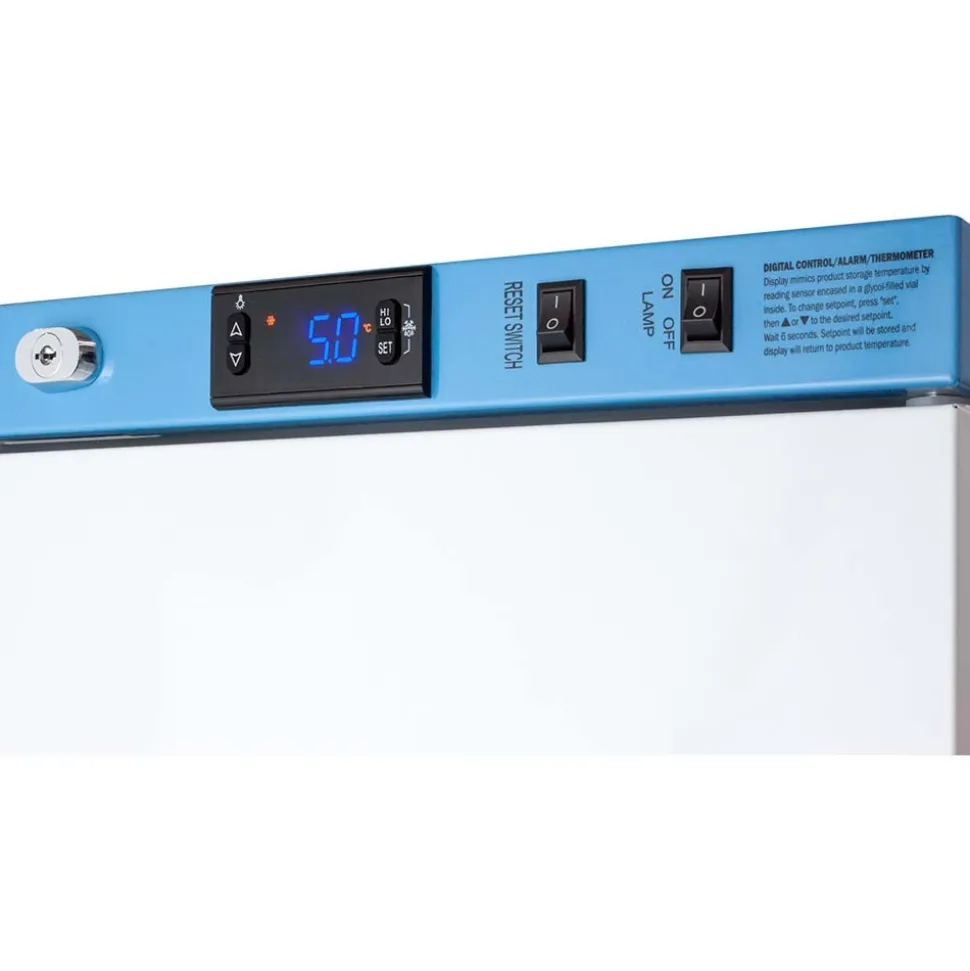 Pharmacy Medical-Laboratory Refrigerator: 3 cu ft Capacity, 2 to 8 ° C, 19-3/4" OAW, 22-5/8" OAD, 32" OAH