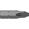 Phillips Screwdriver Insert Bit: #2 Point, 1/4" Drive, 1" OAL
