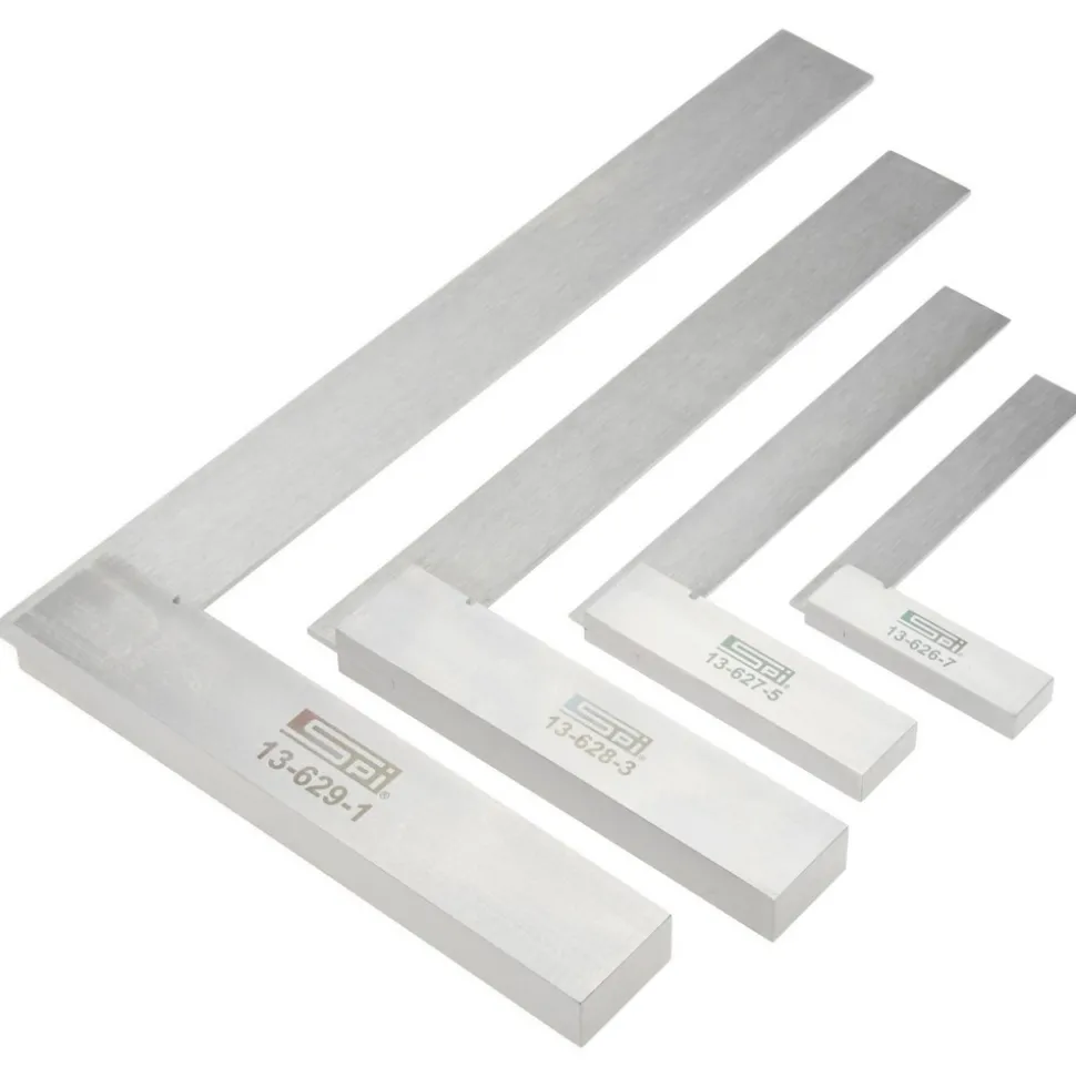 4 Piece, 3, 4, 5-1/2, 7-1/2 Inch Base Length, 4, 6, 9, 12 Inch Blade Length, Square Set