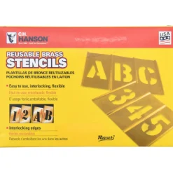 45 Piece, 3 Inch Character Size, Brass Stencil