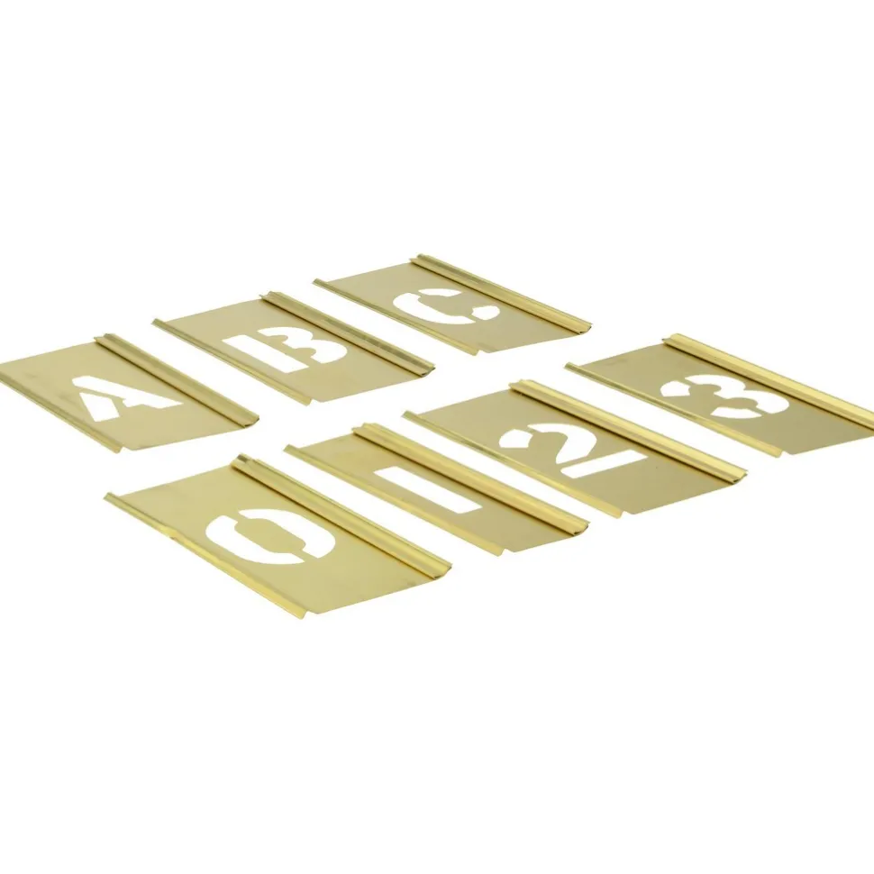 45 Piece, 1 Inch Character Size, Brass Stencil