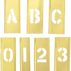 45 Piece, 1 Inch Character Size, Brass Stencil
