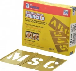 92 Piece, 1-1/2 Inch Character Size, Brass Stencil