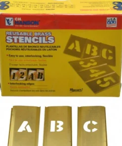 33 Piece, 1/2 Inch Character Size, Brass Stencil