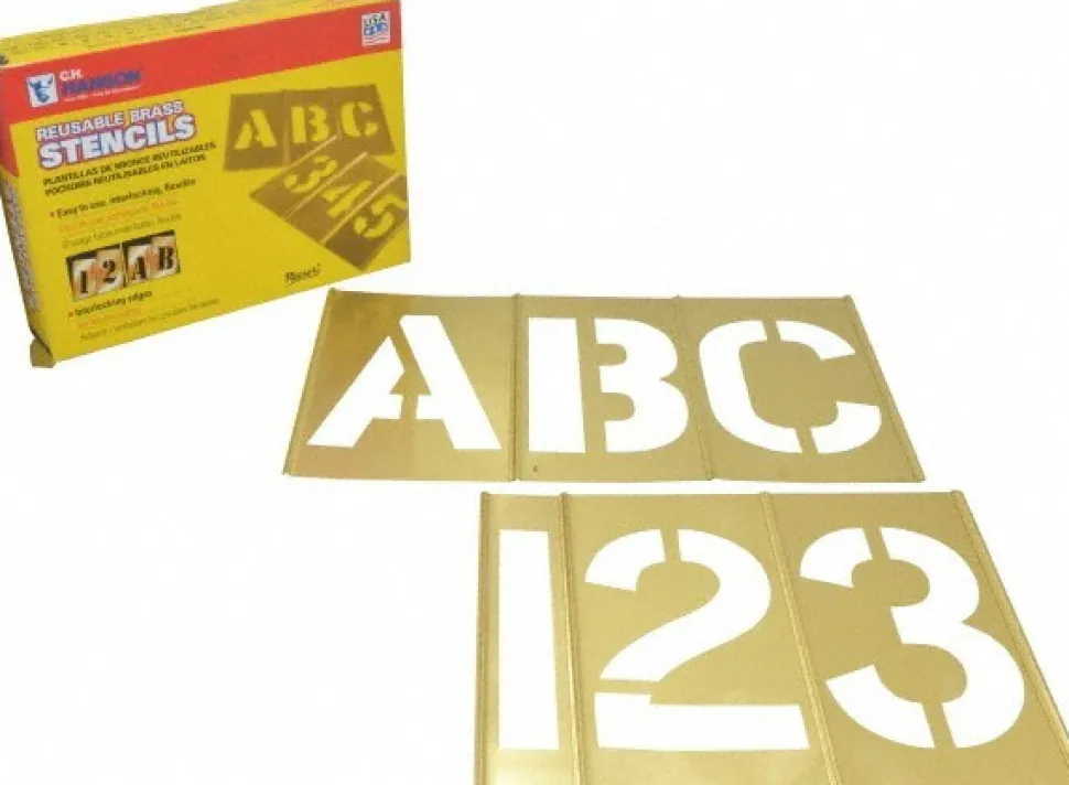 45 Piece, 5 Inch Character Size, Brass Stencil