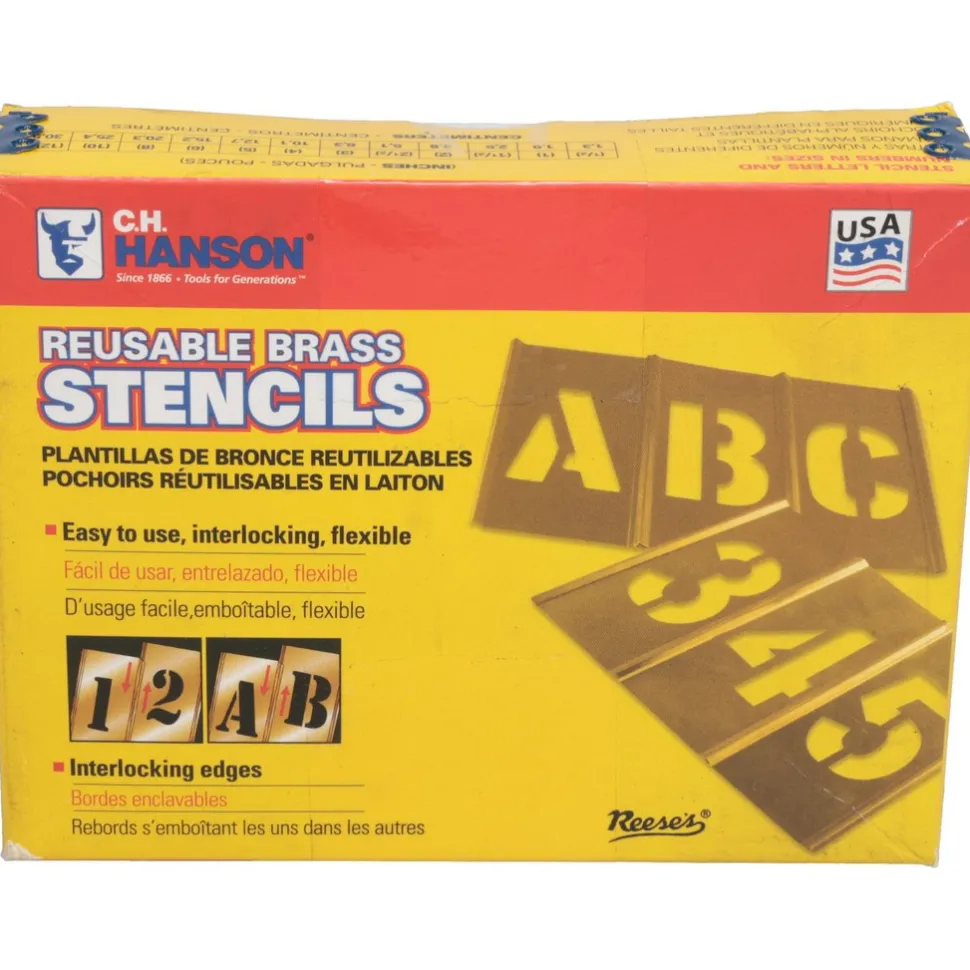 92 Piece, 2 Inch Character Size, Brass Stencil