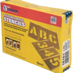 92 Piece, 2 Inch Character Size, Brass Stencil