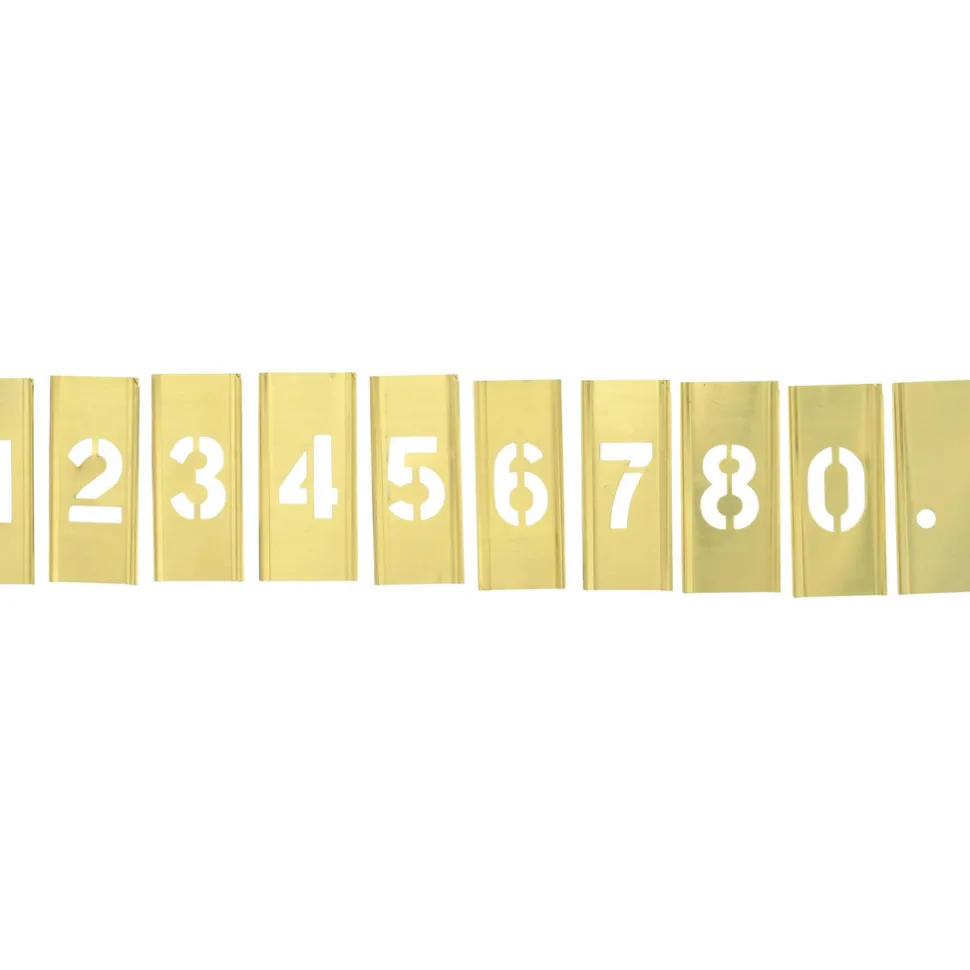 92 Piece, 1 Inch Character Size, Brass Stencil