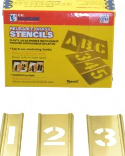 15 Piece, 1 Inch Character Size, Brass Stencil