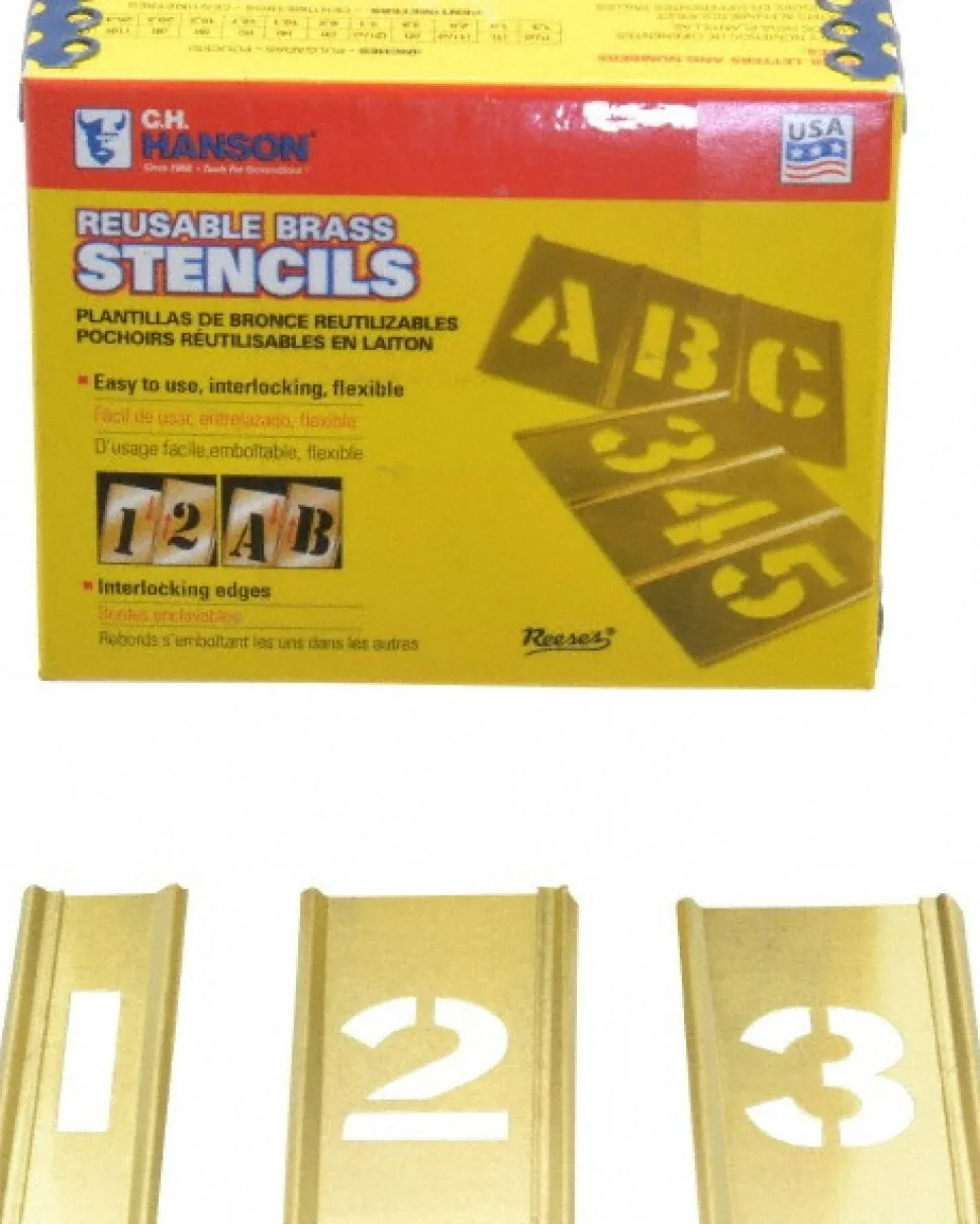 15 Piece, 1 Inch Character Size, Brass Stencil