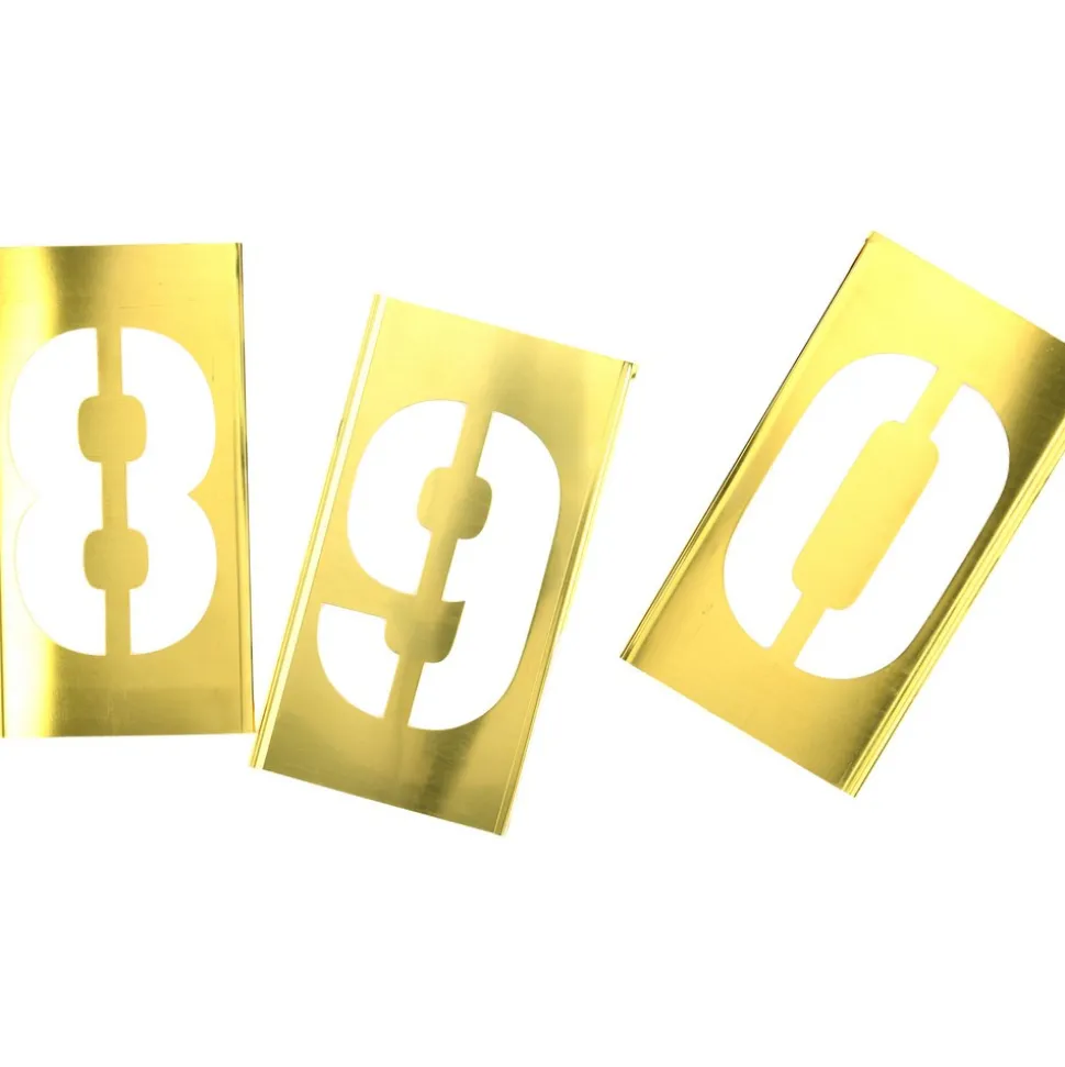 15 Piece, 4 Inch Character Size, Brass Stencil